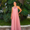 VESTIDO VALENTINA CREPE MUSSELINE - ROSA CANELA