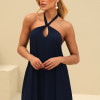 VESTIDO VALENTINA CREPE MUSSELINE - AZUL MARINHO