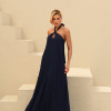 VESTIDO VALENTINA CREPE MUSSELINE - AZUL MARINHO