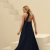VESTIDO VALENTINA CREPE MUSSELINE - AZUL MARINHO