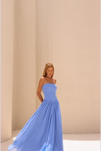 VESTIDO HELOÍSA BARBATANA T.Q.C. - AZUL CLARO