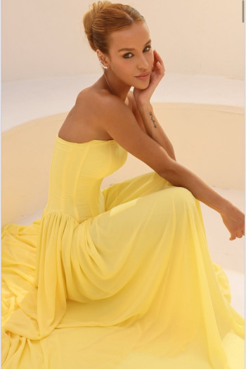 VESTIDO HELOÍSA BARBATANA T.Q.C. - AMARELO