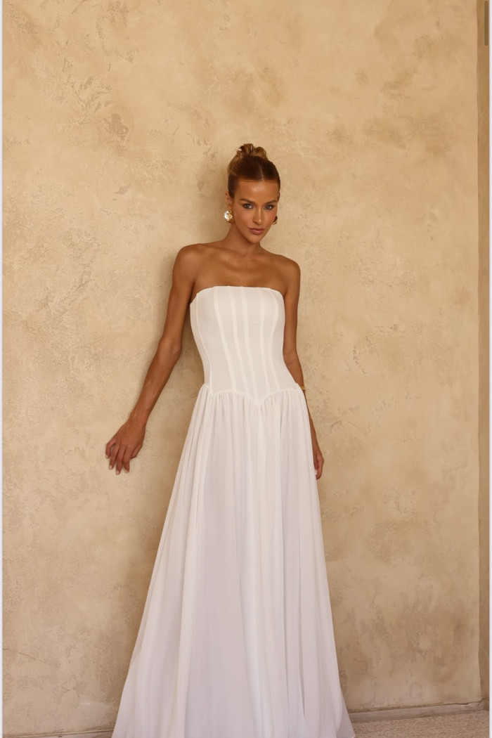 VESTIDO HELOÍSA BARBATANA T.Q.C. - BRANCO