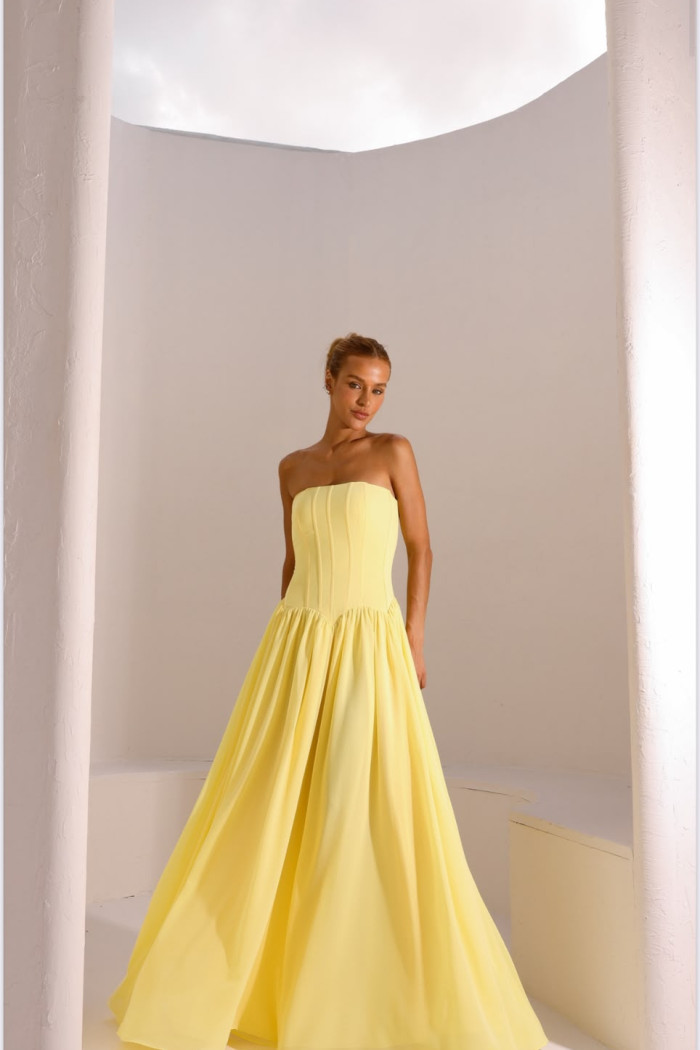 VESTIDO HELOÍSA BARBATANA T.Q.C. - AMARELO