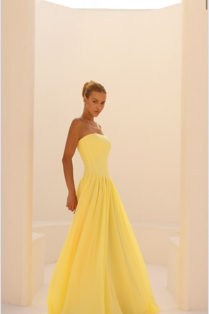 VESTIDO HELOÍSA BARBATANA T.Q.C. - AMARELO