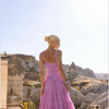 VESTIDO CHRISTINE LONGO TULE FRANZIDO - ROSA