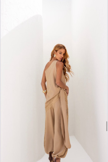 CONJUNTO GARDÊNIA ALFAIATARIA RENDA - BEGE