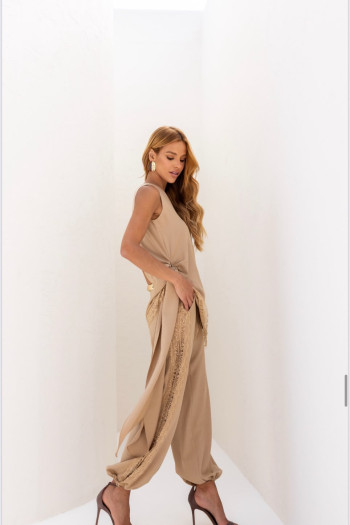 CONJUNTO GARDÊNIA ALFAIATARIA RENDA - BEGE