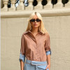 CAMISA HELLENA LISTRADA - CAMEL