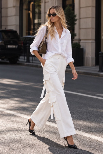 CALÇA JAMILLE CARGO BOLSOS PANTALONA - BRANCO