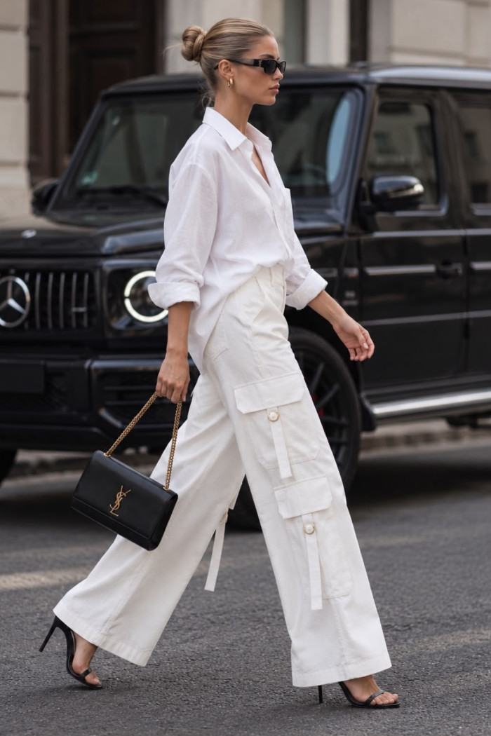 CALÇA JAMILLE CARGO BOLSOS PANTALONA - BRANCO