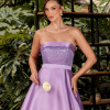 VESTIDO DE FESTA GLAMOROUS BUSTO PAETÊ ZIBELINE T.Q.C - LAVANDA