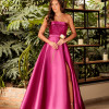 VESTIDO DE FESTA GLAMOROUS BUSTO PAETÊ ZIBELINE T.Q.C - FÚCSIA