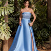 VESTIDO DE FESTA GLAMOROUS BUSTO PAETÊ ZIBELINE T.Q.C - AZUL SERENITY