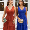 VESTIDO GLÁUCIA LONGO TULE CAMADAS - TERRACOTA