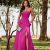 VESTIDO SOLANGE T.Q.C. CORSET PEPLUM - FÚCSIA