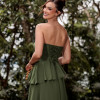 VESTIDO SOLANGE T.Q.C. CORSET PEPLUM - VERDE OLIVA