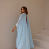 VESTIDO TAMIRES T.Q.C ALFAIATARIA COM CAPA CHIFFON - AZUL