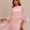 VESTIDO ÁGATA ALFAITARIA COM CAPA BABADOS NOIVINHAS - ROSÉ