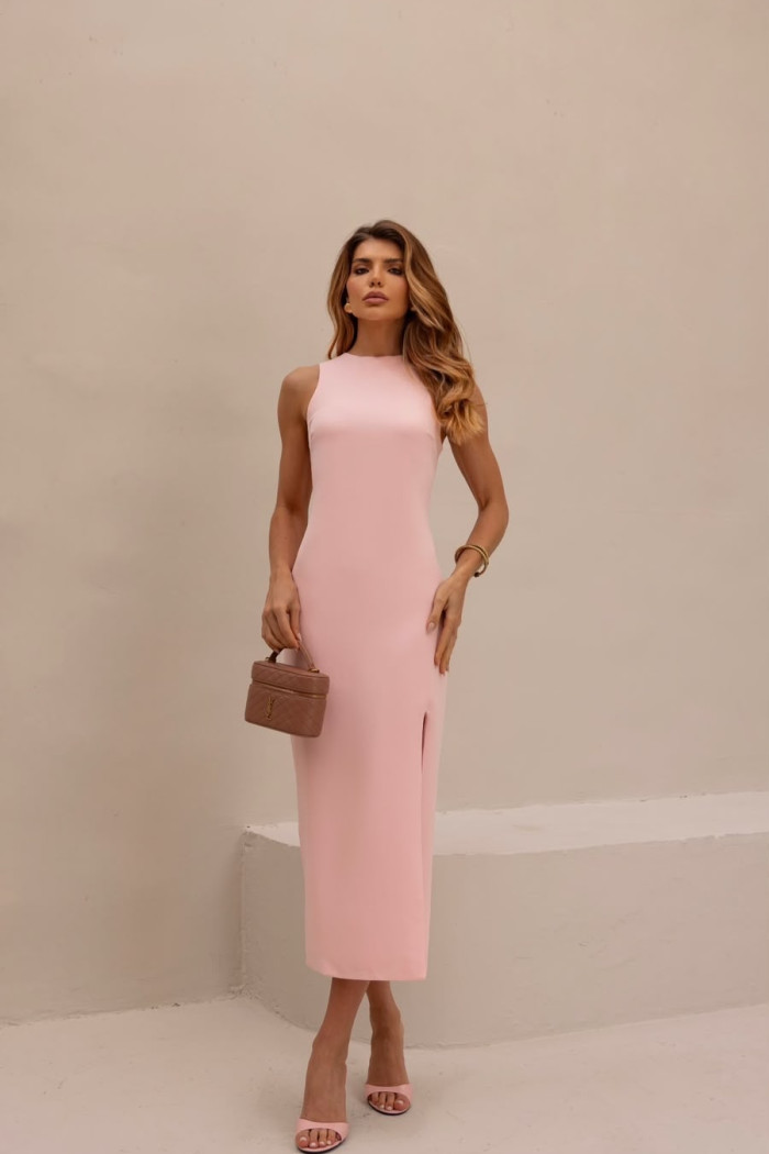 VESTIDO ÁGATA ALFAITARIA COM CAPA BABADOS NOIVINHAS - ROSÉ