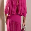 CONJUNTO LISBOA BLUSA E SAIA TULE - FÚCSIA