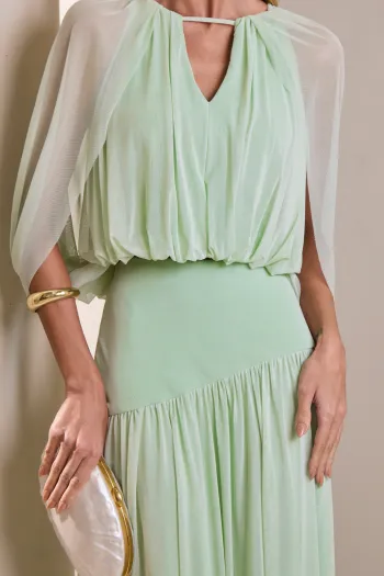 CONJUNTO LISBOA BLUSA E SAIA TULE - VERDE MENTA