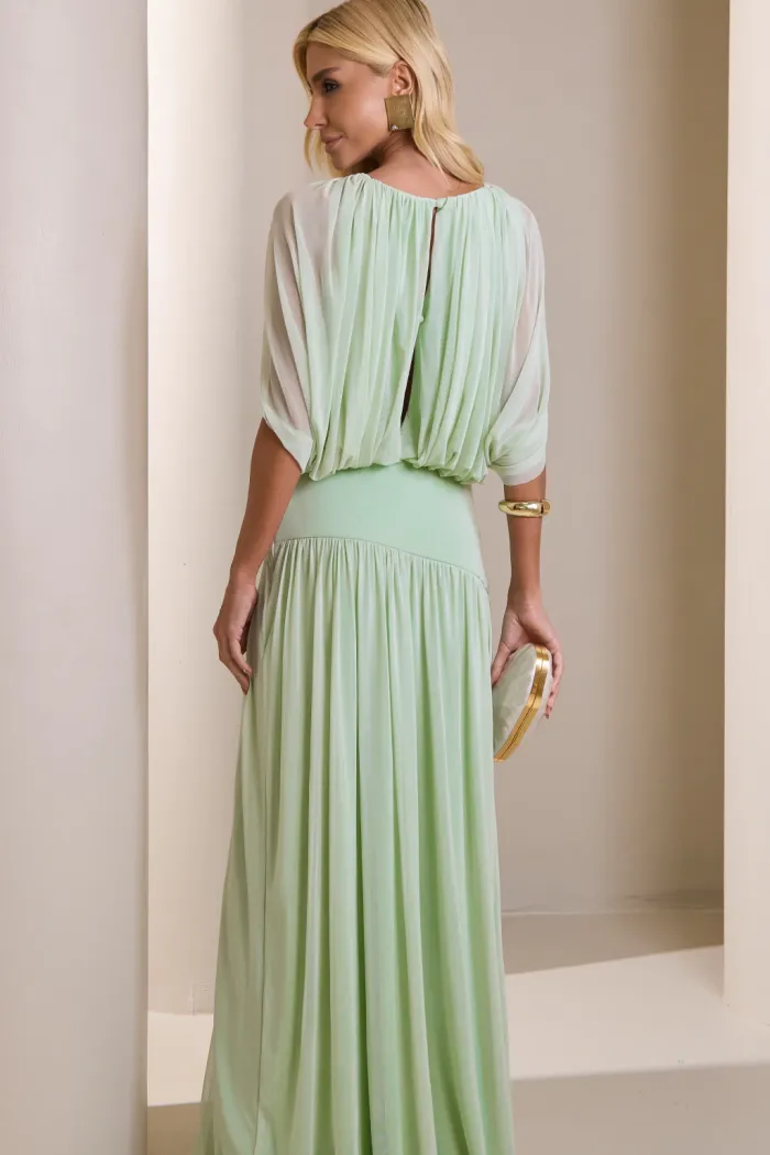 CONJUNTO LISBOA BLUSA E SAIA TULE - VERDE MENTA