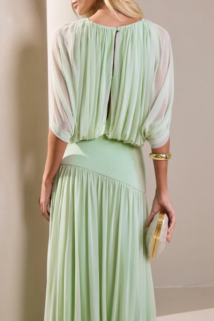 CONJUNTO LISBOA BLUSA E SAIA TULE - VERDE MENTA