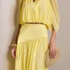 CONJUNTO LISBOA BLUSA E SAIA TULE - AMARELO