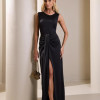 CONJUNTO SOHO JERSEY BLUSA REGATA E SAIA LONGA - PRETO