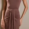 CONJUNTO SOHO JERSEY BLUSA REGATA E SAIA LONGA - MARROM
