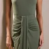 CONJUNTO SOHO JERSEY BLUSA REGATA E SAIA LONGA - VERDE OLIVA