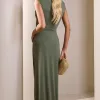 CONJUNTO SOHO JERSEY BLUSA REGATA E SAIA LONGA - VERDE OLIVA
