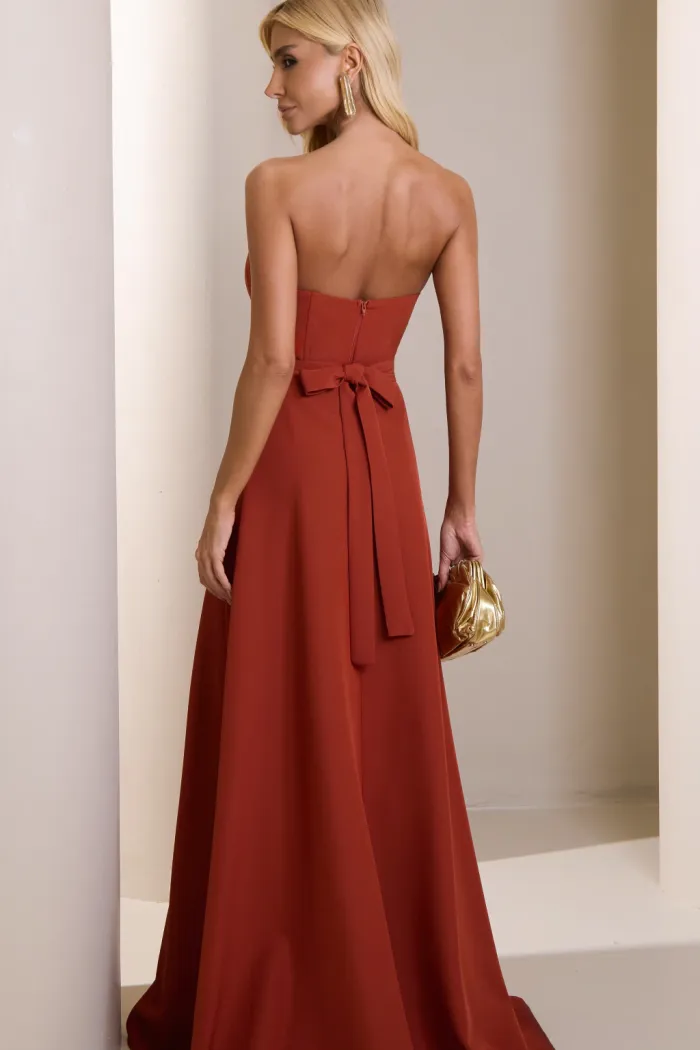 VESTIDO DUBLIN T.Q.C. BUSTO BARBATANA - TERRACOTA