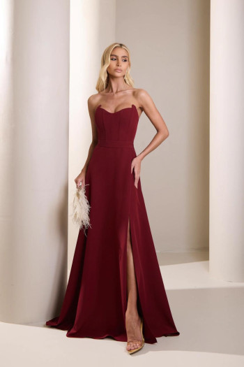 VESTIDO DUBLIN T.Q.C. BUSTO BARBATANA - VINHO