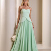 CONJUNTO GIULIANA BLUSA ALÇA E SAIA CHIFFON - VERDE MENTA