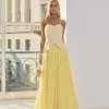 CONJUNTO GIULIANA BLUSA ALÇA E SAIA CHIFFON - AMARELO