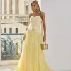 CONJUNTO GIULIANA BLUSA ALÇA E SAIA CHIFFON - AMARELO