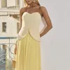 CONJUNTO GIULIANA BLUSA ALÇA E SAIA CHIFFON - AMARELO