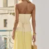 CONJUNTO GIULIANA BLUSA ALÇA E SAIA CHIFFON - AMARELO