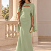  VESTIDO DE FESTA JOANE CREPE ALFAIATARIA COM CAPA - VERDE MENTA