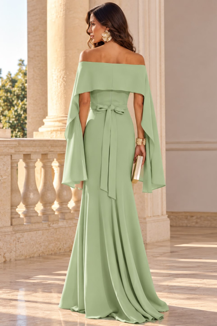  VESTIDO DE FESTA JOANE CREPE ALFAIATARIA COM CAPA - VERDE MENTA