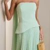 [PRÉ-VENDA] VESTIDO DE FESTA MAITÊ SAIA PLISSADA CHOKER - VERDE MENTA