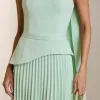 [PRÉ-VENDA] VESTIDO DE FESTA MAITÊ SAIA PLISSADA CHOKER - VERDE MENTA