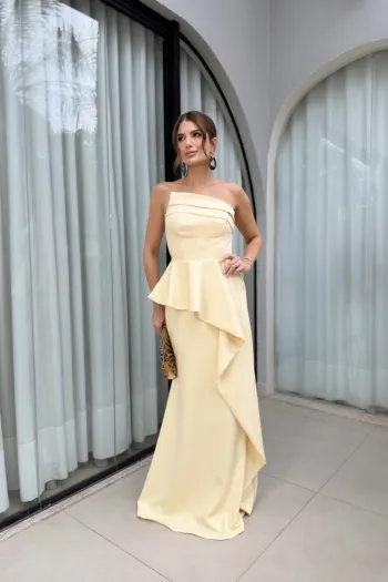 VESTIDO SEUL TOMARA QUE CAIA - AMARELO