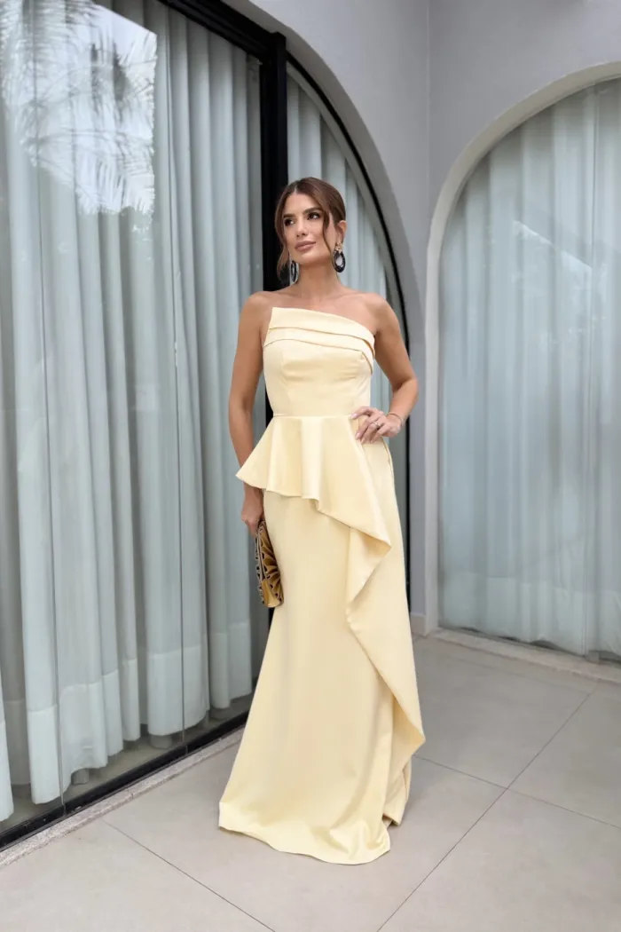 VESTIDO SEUL TOMARA QUE CAIA - AMARELO