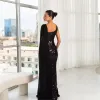 VESTIDO DE FESTA SELENA PAETÊ CAPA UNILATERAL - PRETO