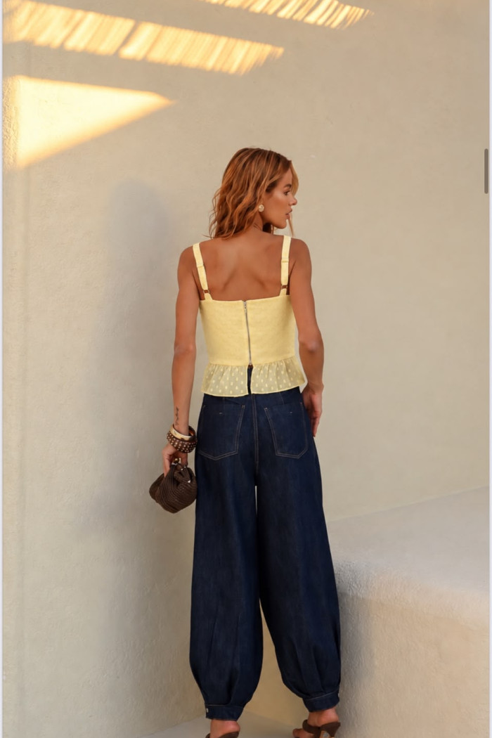 BLUSA VANESSA BARRA PIPOCA - CAMOMILA