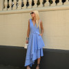 VESTIDO DAIANA ASSIMÉTRICO LISTRADO - AZUL