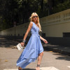 VESTIDO DAIANA ASSIMÉTRICO LISTRADO - AZUL